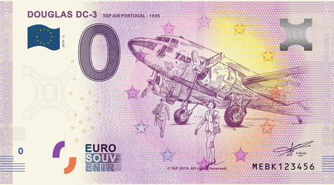 Portugali 0 euro 2019 Douglas DC-3 UNC