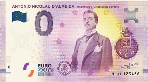 Portugali 0 euro 2019 Antonio Nicolau D'Almeida UNC