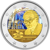 Belgia 2 € 2019 Euroopan rahapoliittinen instituutti, väritetty (#2)