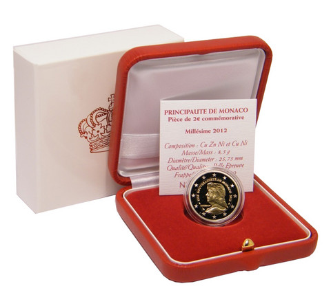 Monaco 2 € 2012 Lucien I Grimaldi, Proof