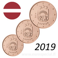 Latvia 1s, 2s & 5s 2019 Vaakuna BU kapseleissa