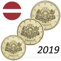 Latvia 10s, 20s & 50s 2019 BU kapseleissa