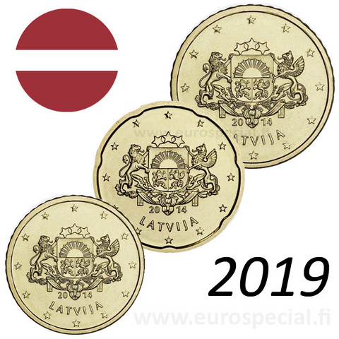 Latvia 10s, 20s & 50s 2019 BU kapseleissa
