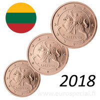 Liettua 1s, 2s & 5s 2018 BU kapseleissa