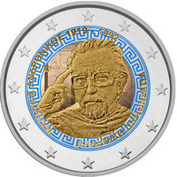 Kreikka 2 € 2019 Manolis Andronikos 100 v., väritetty (#2)