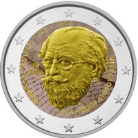 Kreikka 2 € 2019 Andreas Kalvos 150 v., väritetty (#1)