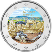 Malta 2 € 2019 Ta' Haġratin temppelit, väritetty (#1)
