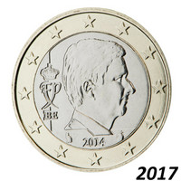 Belgia 1 € 2017 Kuningas Philippe BU kapselissa