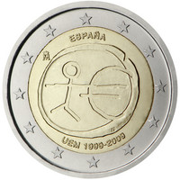 Espanja 2 € 2009 EMU virhelyönti isoilla tähdillä