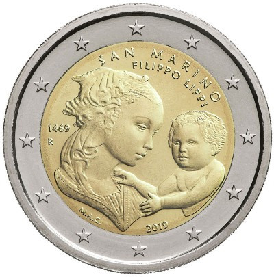San Marino 2 € 2019 Filippo Lippi 550 v. BU