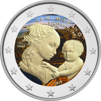 San Marino 2 € 2019 Filippo Lippi 550 v. väritetty (#2)