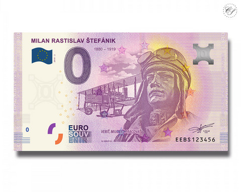 Slovakia 0 € 2019 Milan Rastislav Stefanik II UNC 