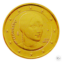 Italia 2 € 2019 Leonardo da Vinci 500 v. kullattu