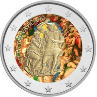 Vatikaani 2 € 2019 Sikstuksen kappeli, väritetty (#1)