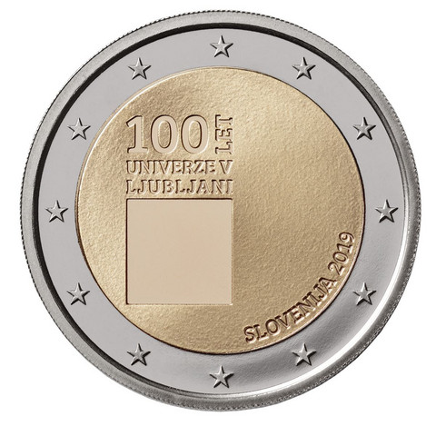Slovenia 2 € 2019 Ljubljanan yliopisto 100 vuotta