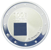 Slovenia 2 € 2019 Ljubljanan yliopisto 100 v., Proof