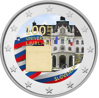 Slovenia 2 € 2019 Ljubljanan yliopisto 100 vuotta, väritetty (#2)