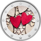 Ystävänpäivä 2 € 2020 -juhlaraha, väritetty (#1)