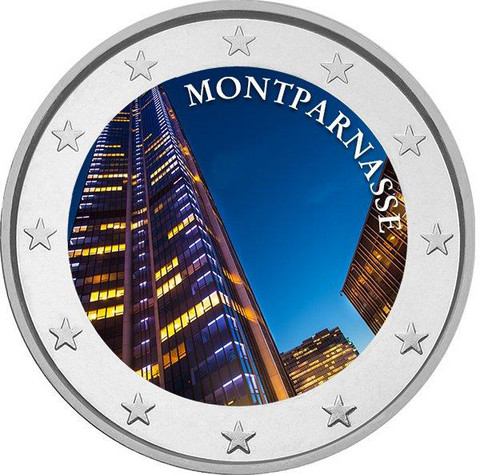 Montparnasse 2 € 2020 -juhlaraha, väritetty (#2)