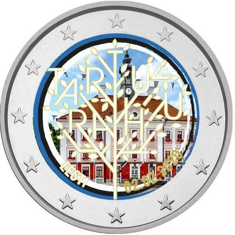 Viro 2 € 2020 Tarton rauha 100 vuotta, väritetty (#2)