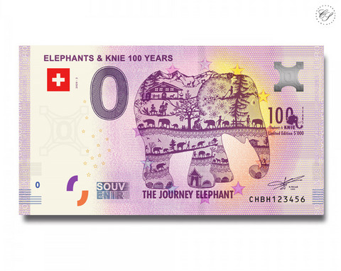 Sveitsi 0 € 2020 Elefanttiseteli UNC