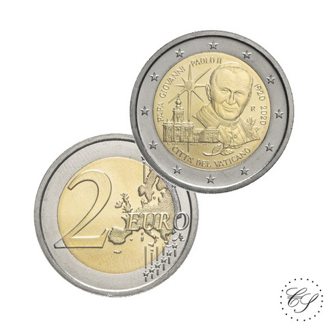 Vatikaani 2 € 2020 Paavi Johannes Paavali II BU, irtokolikko