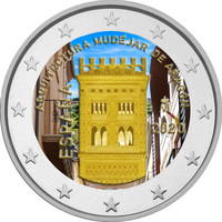 Espanja 2 € 2020 Aragon - Mudejar, väritetty (#1)