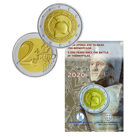 Kreikka 2 € 2020 Thermopylen taistelu 2500 v., BU coincard