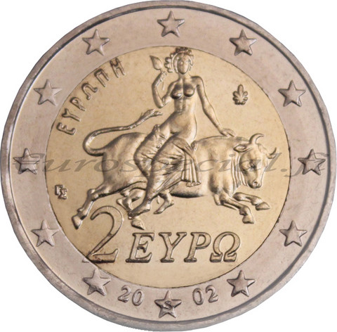 Kreikka 2 € 2003 Zeus & Europa UNC