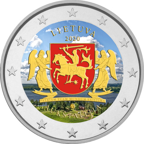Liettua 2 € 2020 Aukštaitija, väritetty (#1)