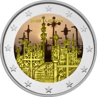 Liettua 2 € 2020 Ristikukkula, väritetty (#2)