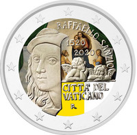 Vatikaani 2 € 2020 Raffaello, väritetty (#2)