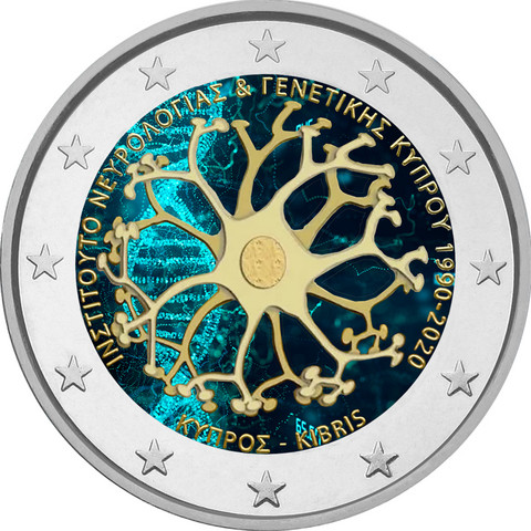 Kypros 2 € 2020 Neurologia & Genetiikka, väritetty (#1)