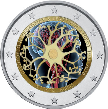 Kypros 2 € 2020 Neurologia & Genetiikka, väritetty (#2)