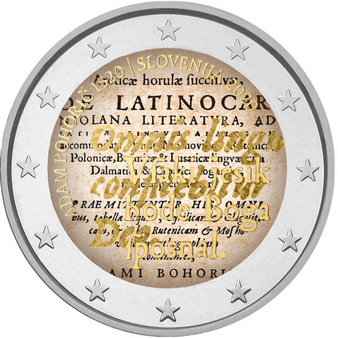 Slovenia 2 € 2020 Adam Bohoric 500 vuotta, väritetty (#1)