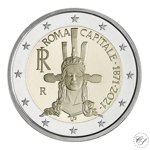 Italia 2 € 2021 Pääkaupunki Rooma 150 vuotta