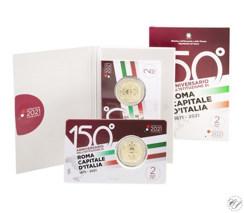 Italia 2 € 2021 Pääkaupunki Rooma 150 v., BU coincard