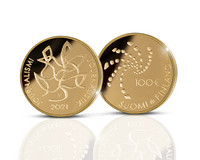 Suomi 100 € 2021 Journalismi kultaraha, numeroitu