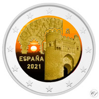 Espanja 2 € 2021 Toledo - Puerta del Sol, väritetty (#2)