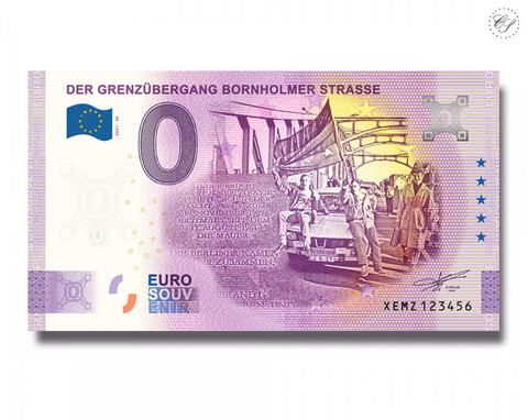 Saksa 0 € 2021 Bornholmer Strassen rajanylityspaikka UNC