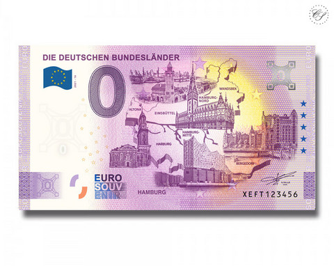 Saksa 0 € 2021 Osavaltiot & Hampuri UNC