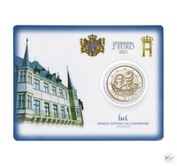 Luxemburg 2 € 2021 Maria Teresan & Henrin häät 40 v., BU coincard