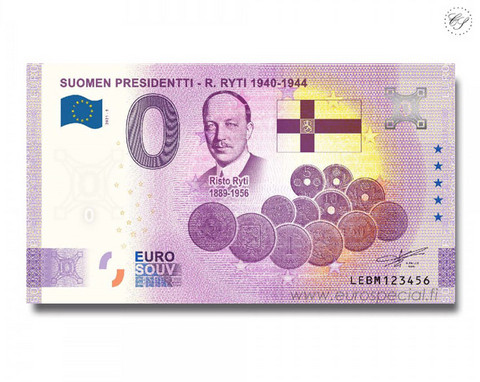 Suomi 0 € 2021 Risto Ryti - Suomen Presidentit Special Edition UNC