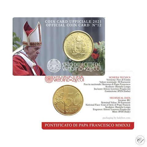 Vatikaani 50s 2021 Vatikaanin vaakuna BU coincard