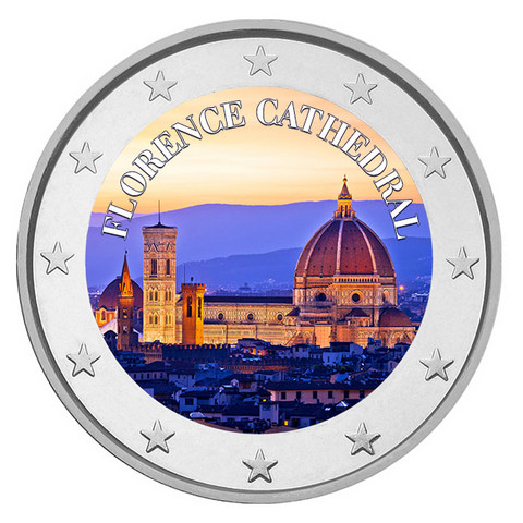 Santa Maria del Fiore 2 € 2021 juhlaraha, väritetty