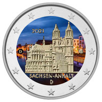 Saksa 2 € 2021 Sachsen-Anhalt & Madgeburg, väritetty (#2)