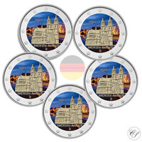 Saksa 2 € 2021 Sachsen-Anhalt & Madgeburg A-J, väritetty (#2)
