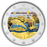 Liettua 2 € 2021 Zuvintasin biosfäärialue, väritetty (#1)