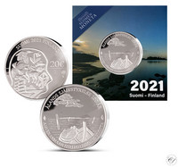 Suomi 20 € 2021 Ahvenanmaan itsehallinto 100 v. Ag, proof, numeroitu