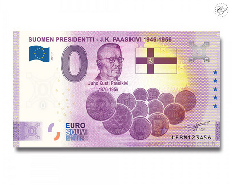 Suomi 0 € 2021 J.K. Paasikivi - Suomen Presidentit Special Edition UNC